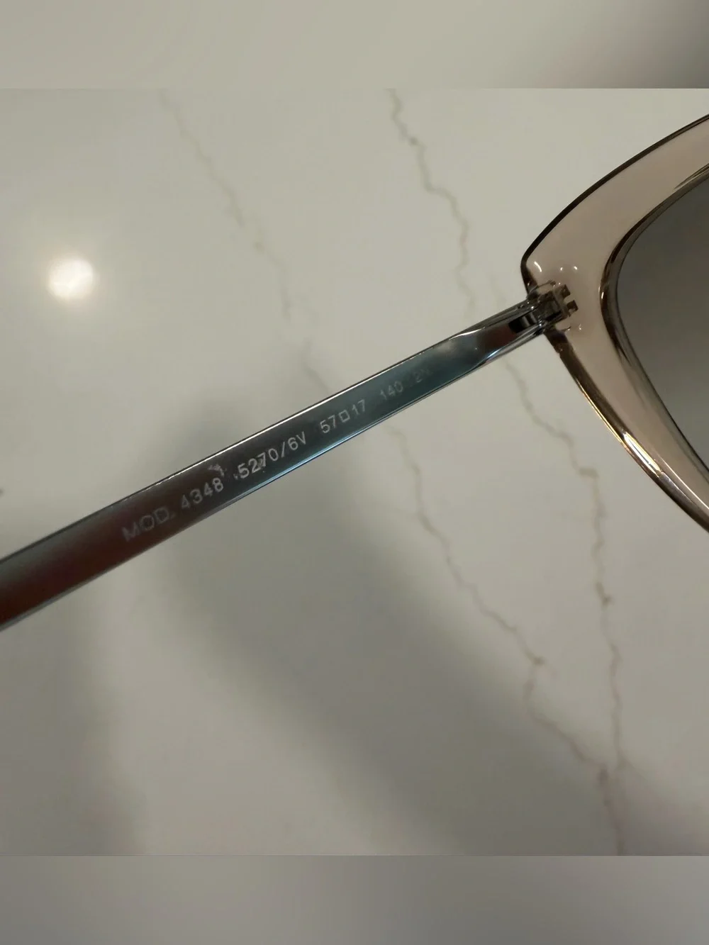 Versace Cat-Eye Sunglasses in Light Beige and Black